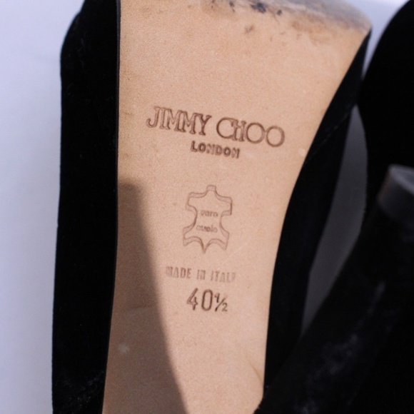 *SOLD* Jimmy Choo Black Velvet Open Toe - Picture 6 of 7